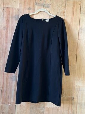 J Crew Women’s Size Large Ponte Knit Sheath Dress Black F5085 Solid Black #3592